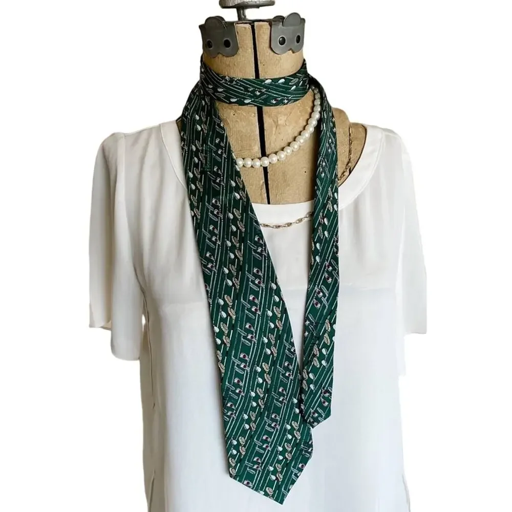 Nicole Miller vintage golf club 100% silk tie necktie preppy designer 4